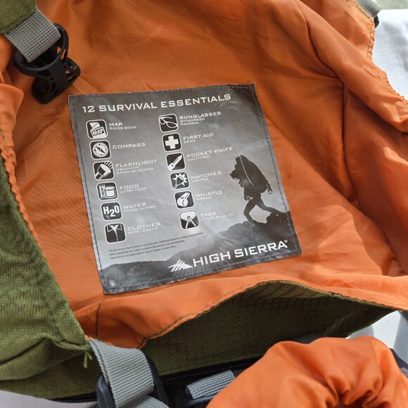 High Sierra Summit 45 Green and Gray Internal Frame Backpack - Picture 9 of 11